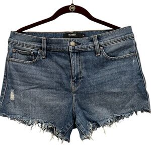 Hudson Los Angeles Classic Blue Denim Frayed Shorts Size: 27